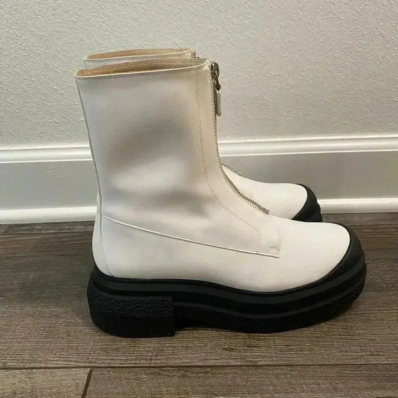 NWT Stuart Weitzman $830 Charli Sport Platform Booties Block Heel White Size 7B - Picture 5 of 14